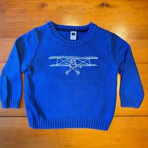 Blue Airplane Janie and Jack Sweater (18-24 months)